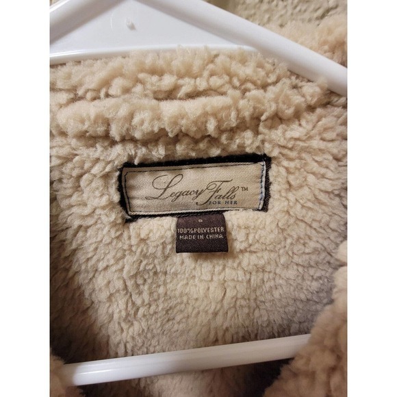 NWT Legacy Falls Western Rose Pink Faux Suede Sherpa Lined Zipper Light Vest Sm - Picture 3 of 6